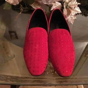 MENS  SHOES RED DIAMOND STUDDED  SIZE 11 D